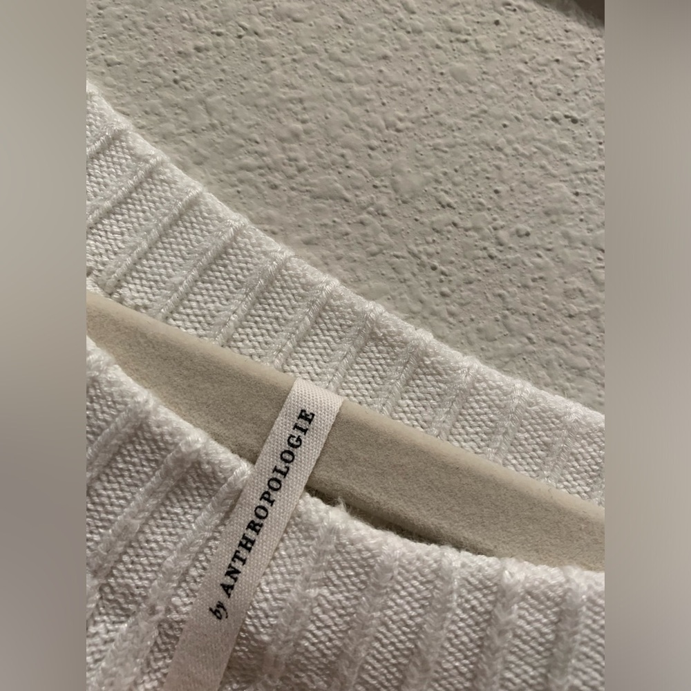 Anthropologie High Neck Ribbed Tank Off White - Picture 3 of 6